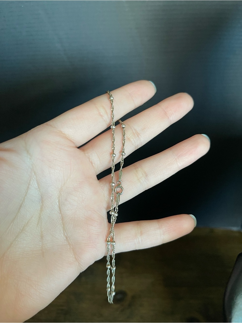 Sterling silver danecraft dainty anklet bracelet 10 inch long - Picture 2 of 7